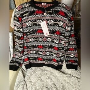 NWT Kappa Sweater  Crew Neck Fleece Long Sleeve Size XXL. Black‌‌‌‌‌‌‌‌